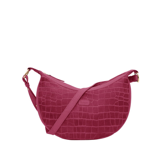 Omax Maroon Halfmoon Design Genuine Leather Sling Bag LTHRL5