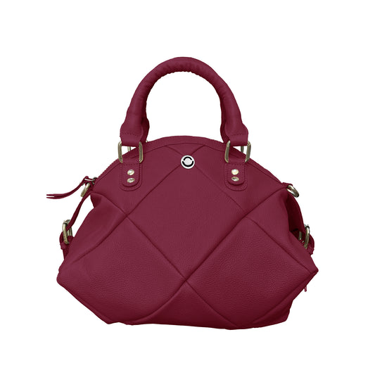 Omax Maroon Full Grain Genuine Leather Unique Football Style Handbag for Women LTHRL1