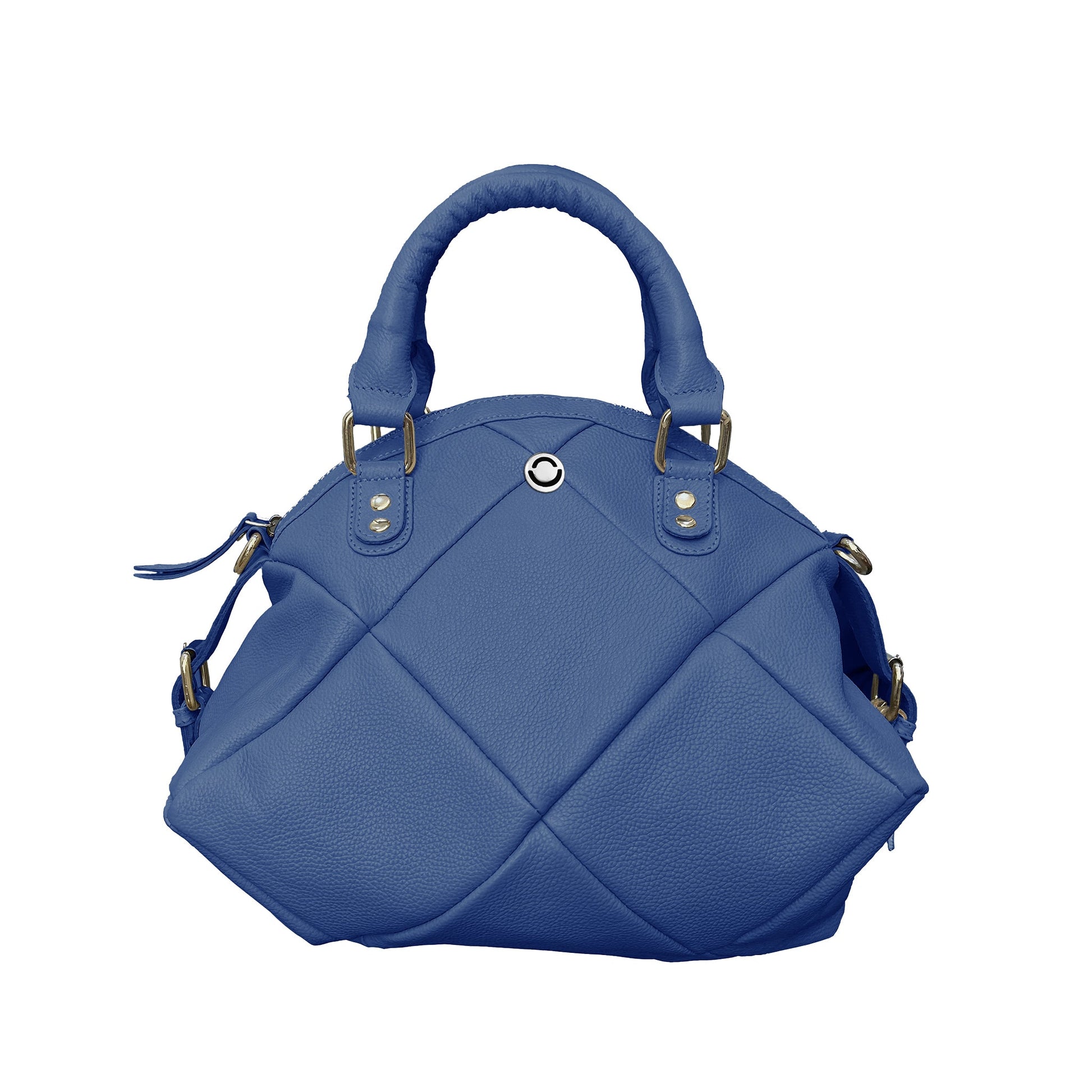 Omax Blue Full Grain Genuine Leather Football Style Handbag for Women LTHRL1