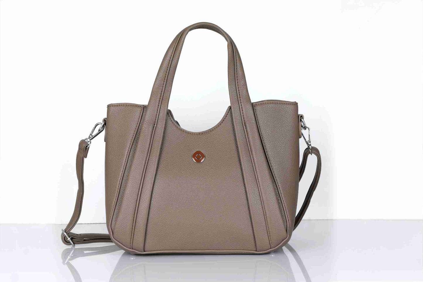 Omax E02 Taupe Handbag – Back View