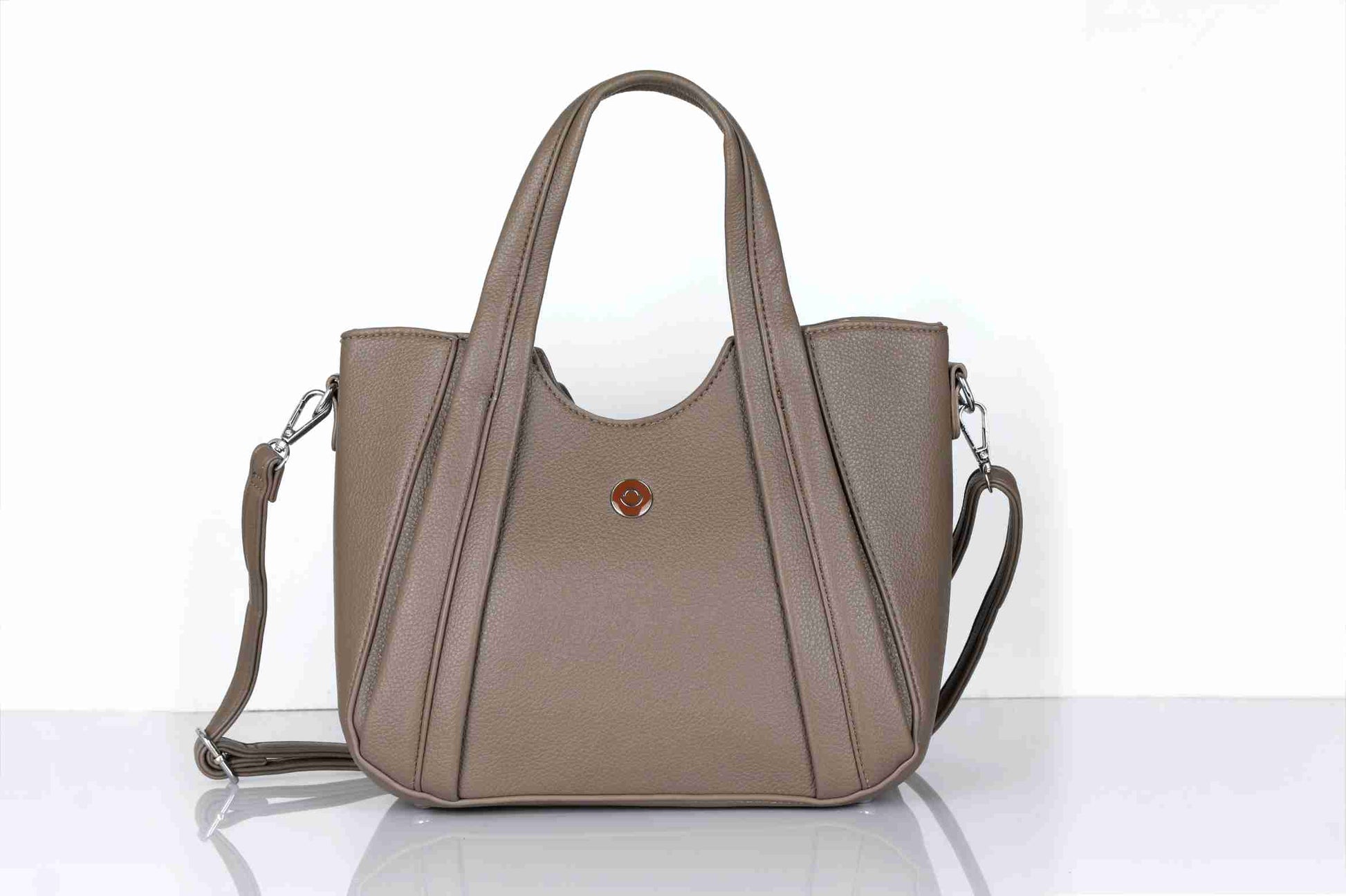 Omax E02 Taupe Handbag – Back View