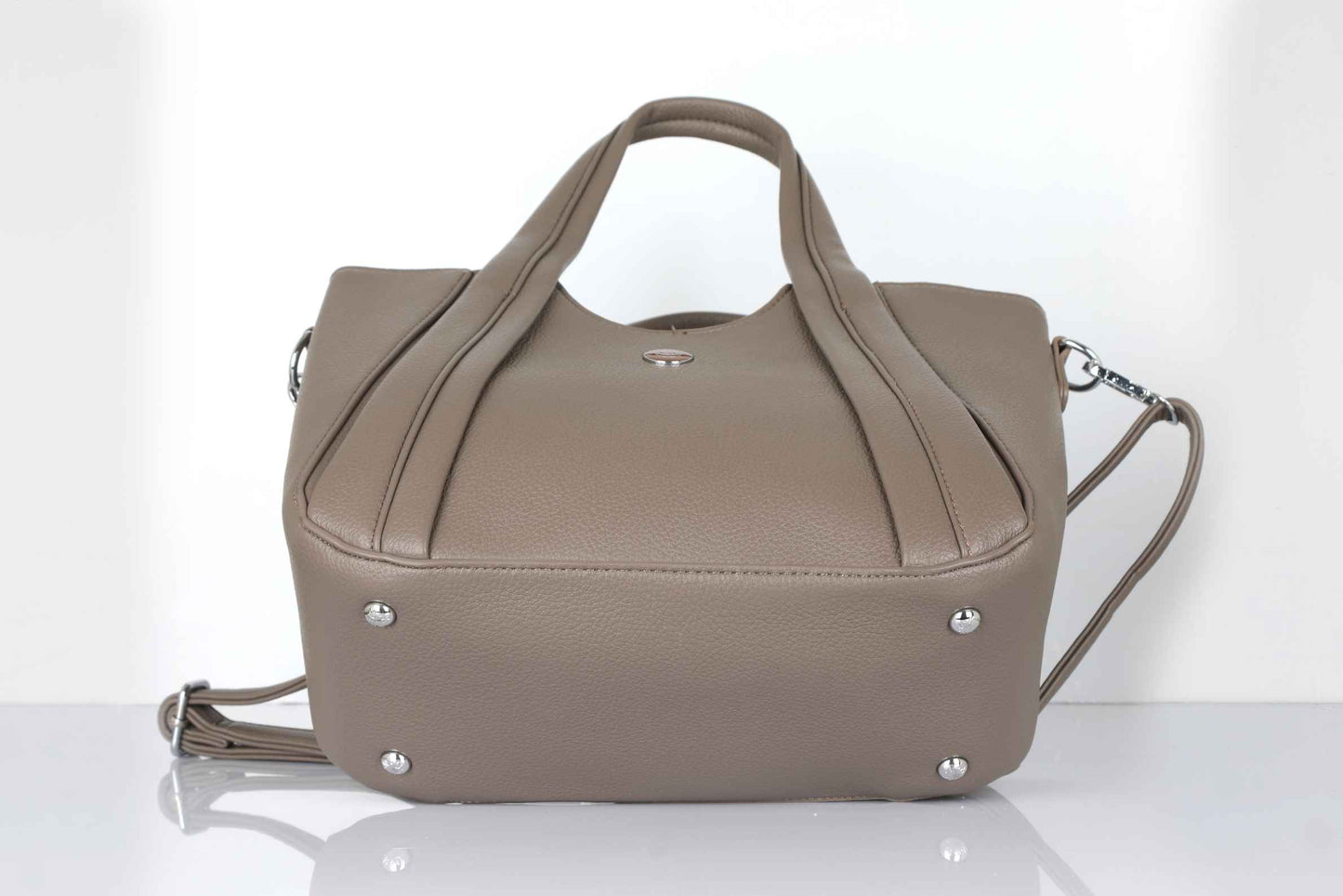 Omax E02 Taupe PU Leather Bag – Top View