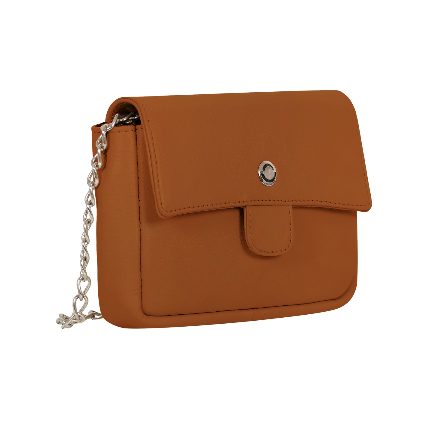 Omax Tan Geniune Leather Women Fashion Mini Shoulder Bag FL53