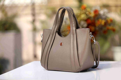 Omax E02 Taupe Shoulder Bag – Side View