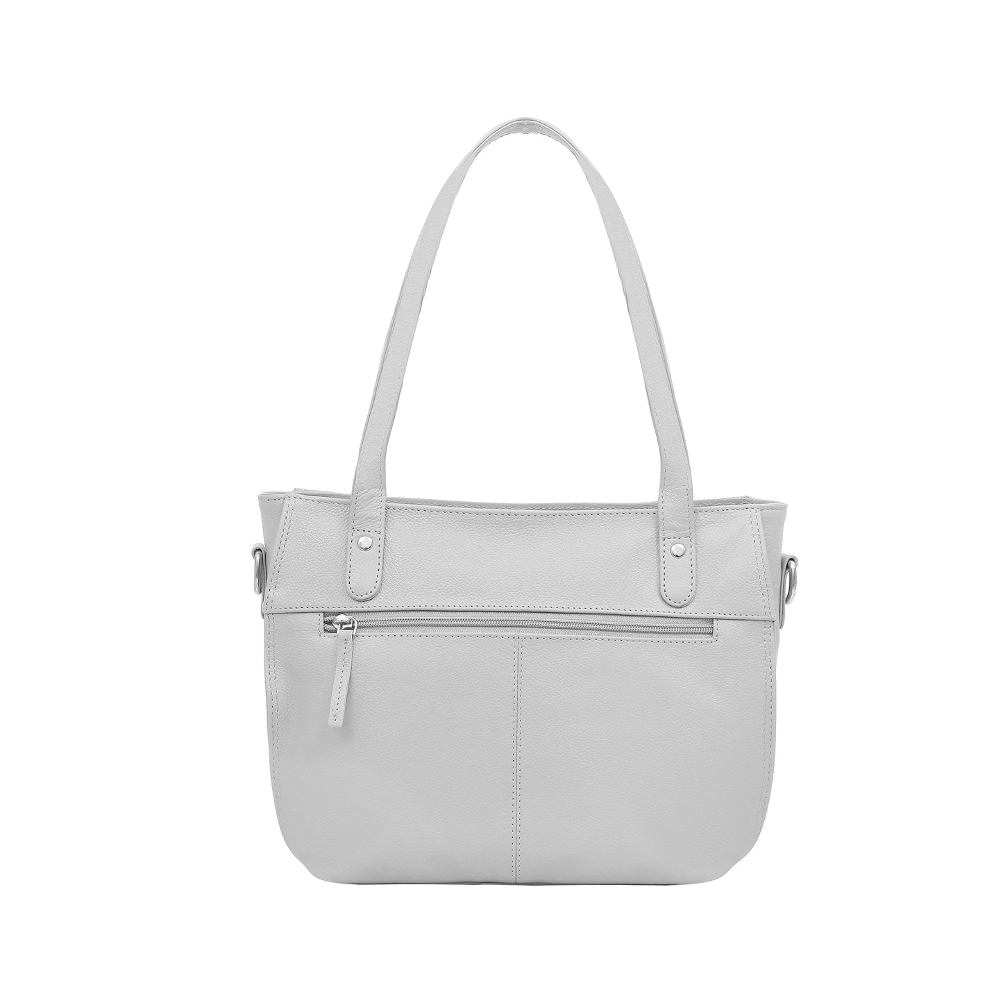 Omax White Genuine Leather Handbag Bag
