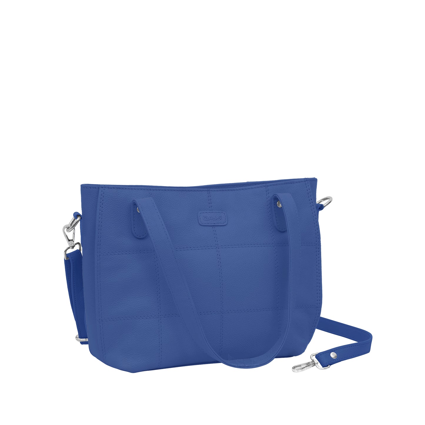 Omax Blue Genuine Leather Handbag Bag
