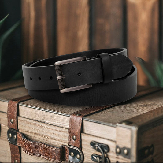 Omax Black Glossy Genuine Leather Premium Belts for men BLTBTL020