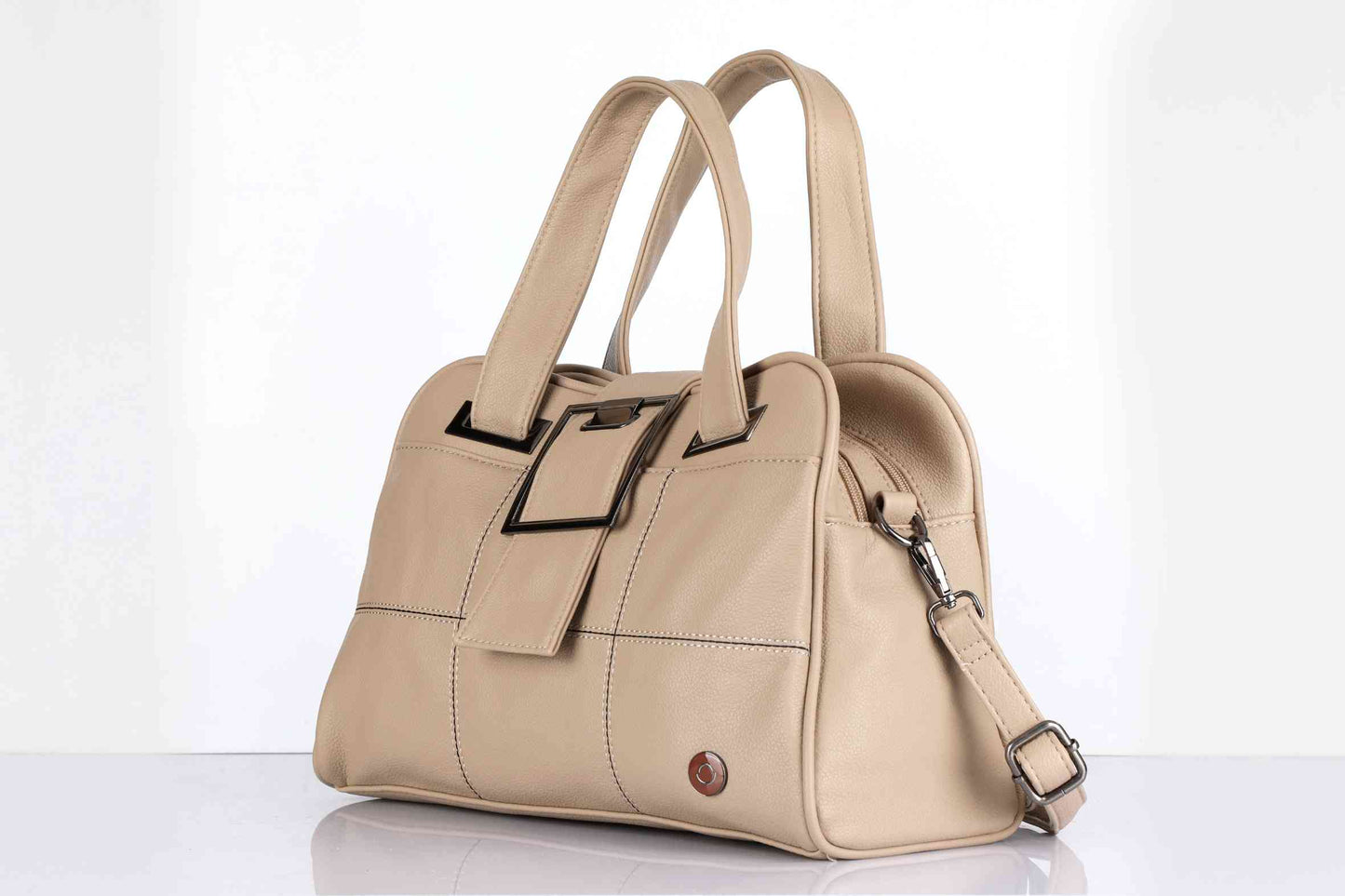 Beige Handbag for Women – OMAX F01 PU Leather Shoulder & Sling Bag - detail view 6