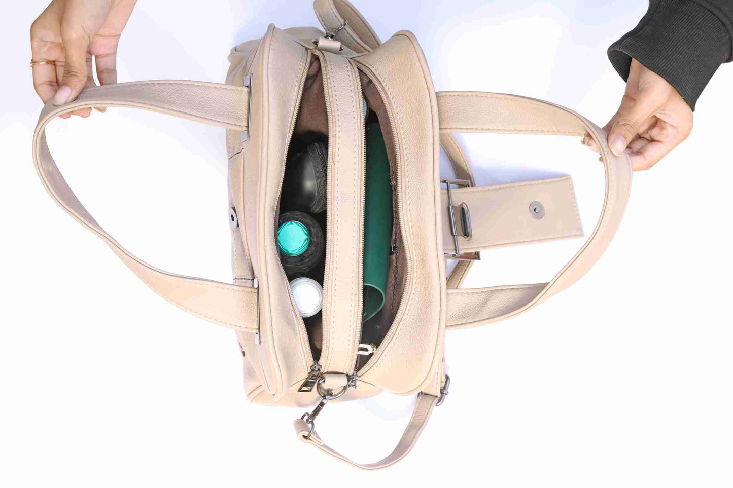 Beige Handbag for Women – OMAX F01 PU Leather Shoulder & Sling Bag - detail view 1