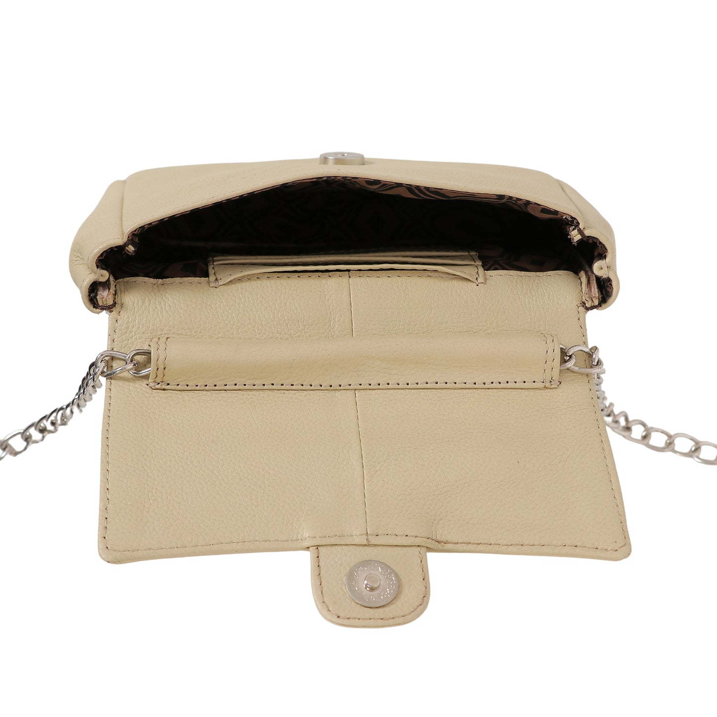 Omax Beige Geniune Leather Women Fashion Mini Shoulder Bag FL53