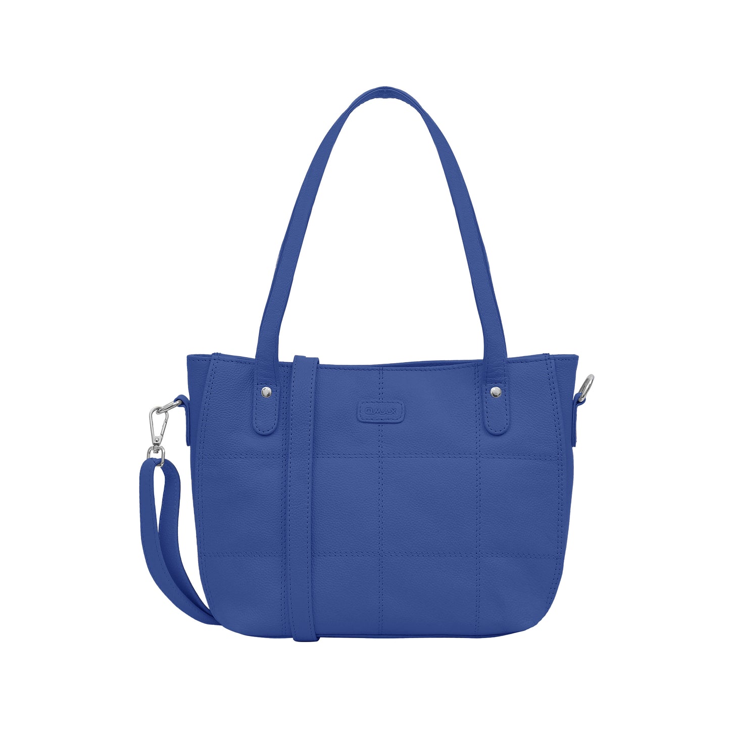 Omax Blue Genuine Leather Handbag Bag