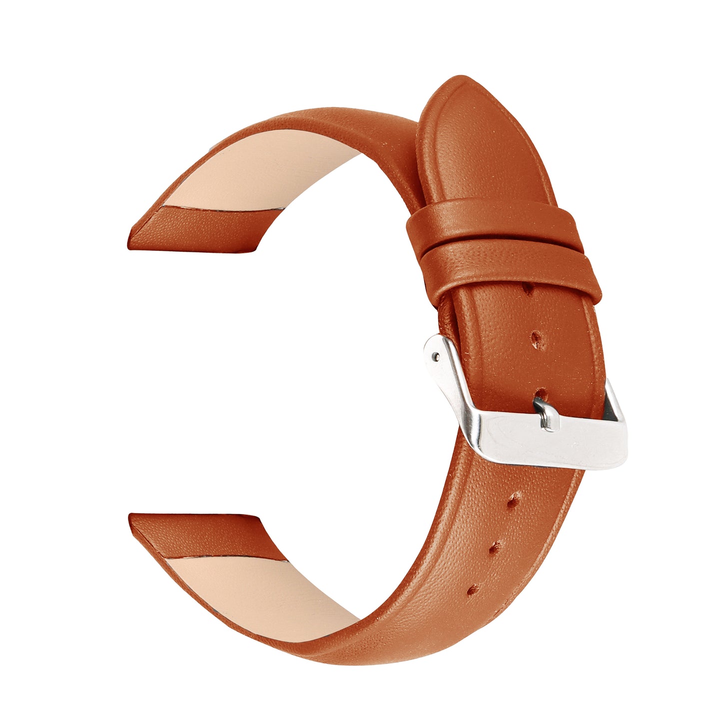 Boshek 24 MM Tan Genuine Leather Watch Strap. Silver Buckle Quick Release and Self Changeable FS405-TA-24-S