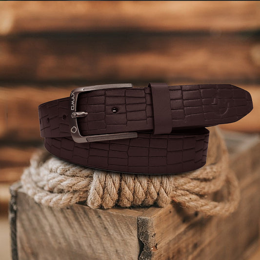 Omax Brown  Genuine Leather Premium Braided  Belts for men BLTBTL026