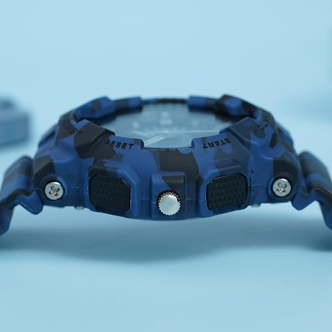 OMAX Analogue and Digital with Black Resin Fiber Case Strap Watch for Men and Women-DS91920P