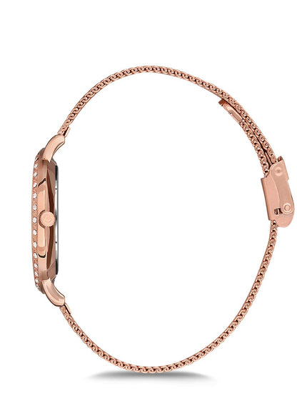 OMAX Women's Analog Rose Gold Dial Watch with Elegant Rose Gold Bracelet Strap - Stylish and Timeless- SPM02R58I