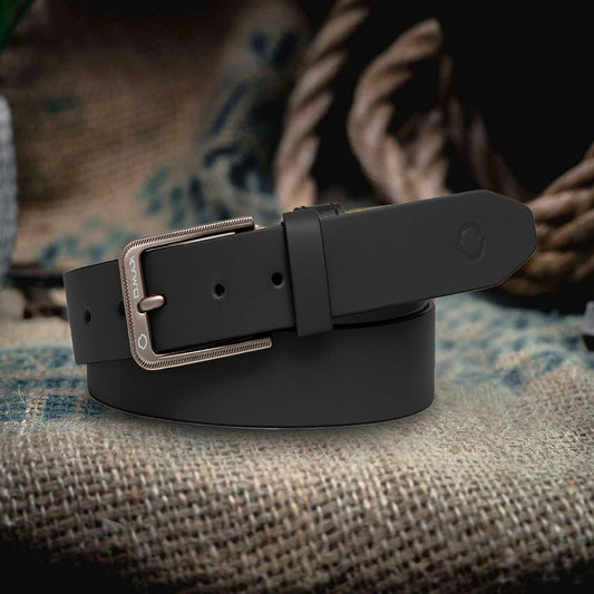 Omax Black Glossy Genuine Leather Premium Belts for men BLTBTL034