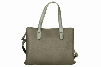 Olive Green Handbag for Women – OMAX Structured PU Leather Tote with Detachable Sling