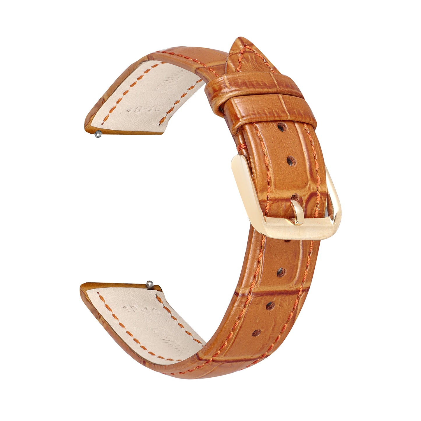 Boshek Tan Genuine Leather Croco Design Watch Strap for Quick Release and Self Changeable FS352