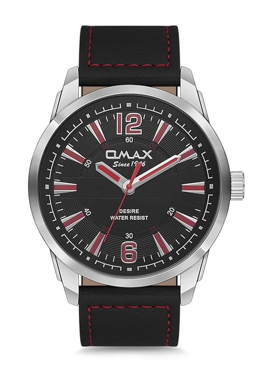 OMAX Analog Men’s Watch Brand Quartz 48 MM Dial Adjustable Buckle Leather Strap Watch GX29M22I