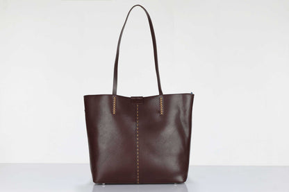 Brown Tote Bag for Women – OMAX OMB-405 Large PU Leather Office Shoulder Handbag