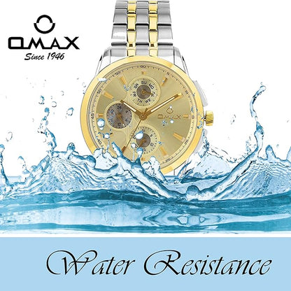 OMAX Analog Multifunction Champagne Dial Men’s Watch - MG19T1TI