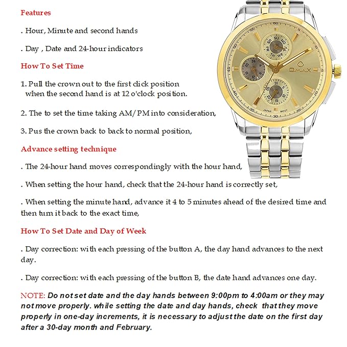 OMAX Analog Multifunction Champagne Dial Men’s Watch - MG19T1TI