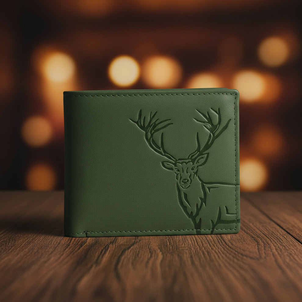 Green Elk Embossed Hunter Genuine Leather Wallet for Men – RFID ...