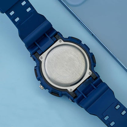 OMAX Analogue and Digital with Black Resin Fiber Case Strap Watch for Men and Women-DS91920P