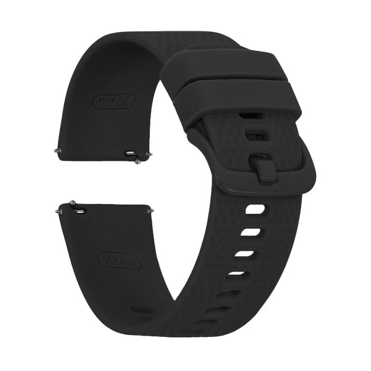 Omax Black Silicone Smart Watch Replacement Band Universal Strap Compatible with All Brands Watch FSS08