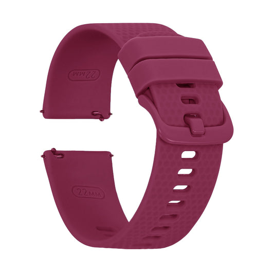 Omax Maroon Silicone Smart Watch Replacement Band Universal Strap Compatible with All Brands Watch FSS08