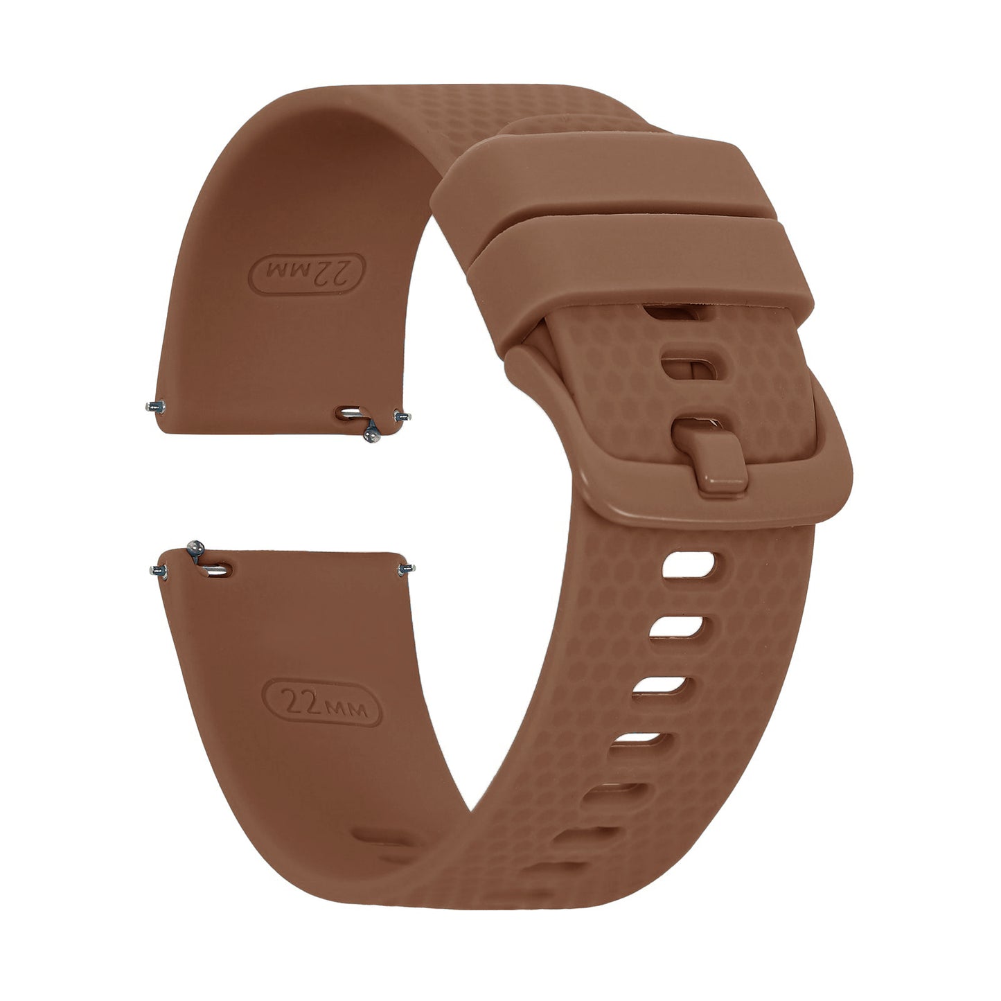 Omax Brown Silicone Smart Watch Replacement Band Universal Strap Compatible with All Brands Watch FSS08