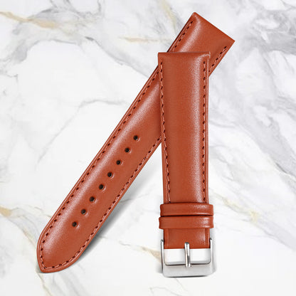 Boshek Tan Solid Genuine Leather Watch Strap for Quick Release and Self Changeable FS336