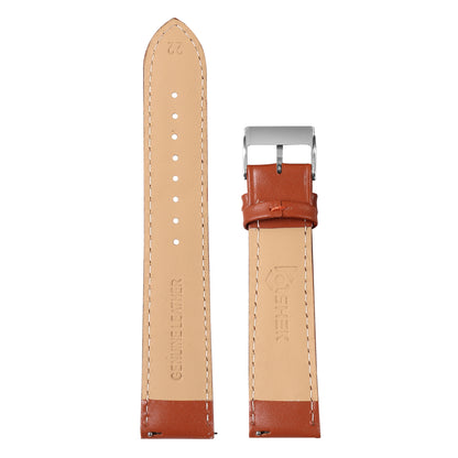 Boshek Tan Solid Genuine Leather Watch Strap for Quick Release and Self Changeable FS336