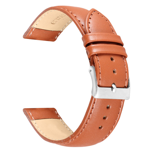 Boshek Tan Solid Genuine Leather Watch Strap for Quick Release and Self Changeable FS336