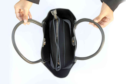 Black Handbag for Women with Matching Pouch – OMAX OMB-403 PU Leather Tote Bag - detail view 4