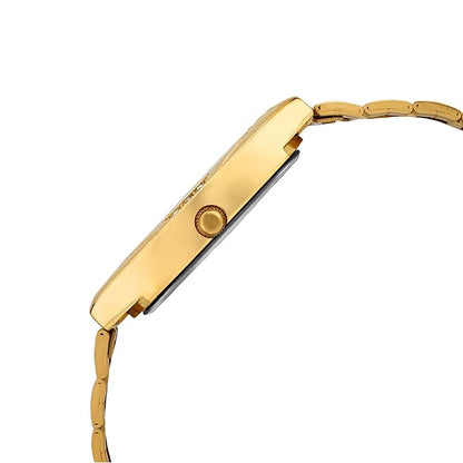 Omax Golden Rectangle Dial With Golden Strap  Date Display Watch for Men BGS175A001