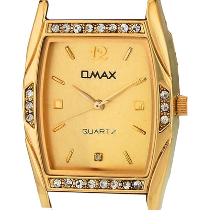 Omax Golden Rectangle Dial With Golden Strap  Date Display Watch for Men BGS175A001