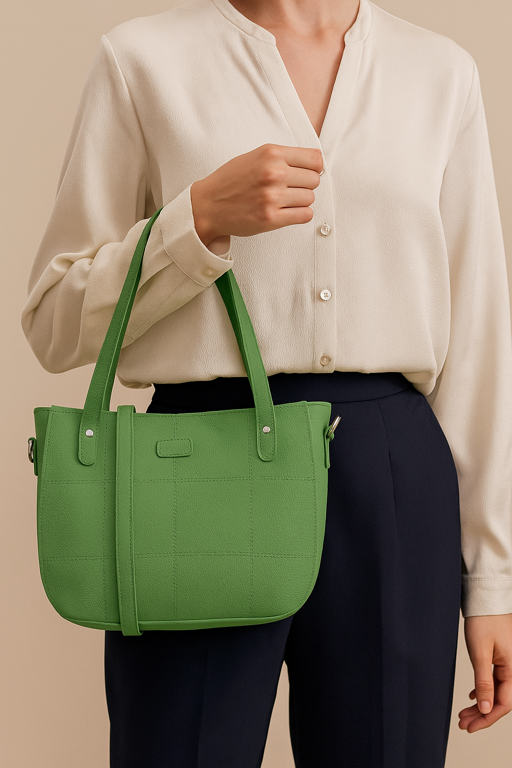 Omax Green Genuine Leather Handbag Bag LTHRL06