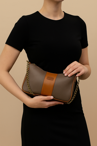 Omax Brown Full-Grain Genuine Leather Styles Branded Satchels Handbags & Shoulder Sling Bags, Ladies Purse for Women-LTHRL8