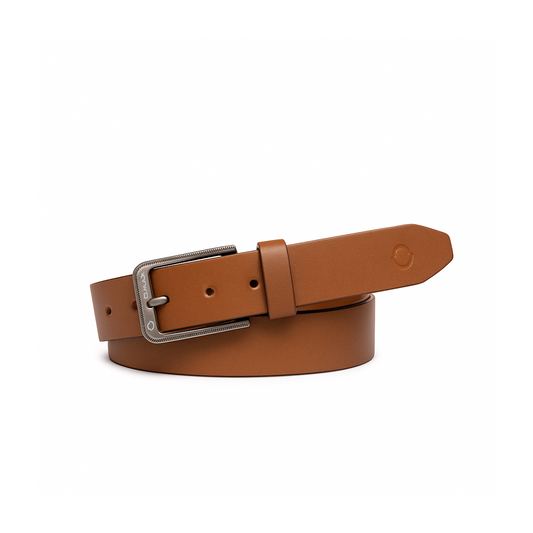 Omax Tan Glossy Genuine Leather Premium Belts for men BLTBTL021