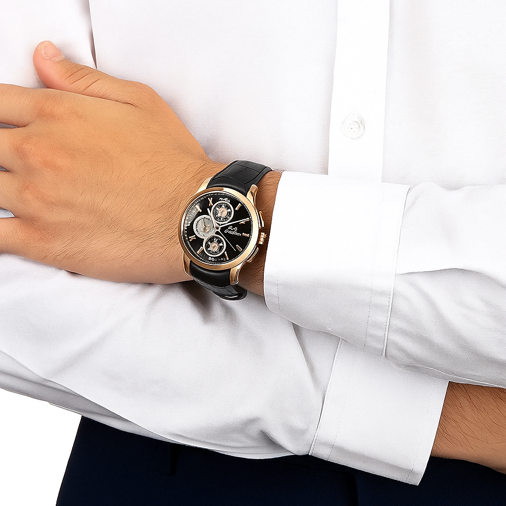 Omax Black Colour Multifunction Watch for Men MG20R22I