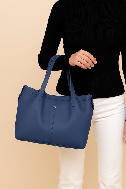 Omax Blue Genuine Leather Shoulder Handbag for Women FL33