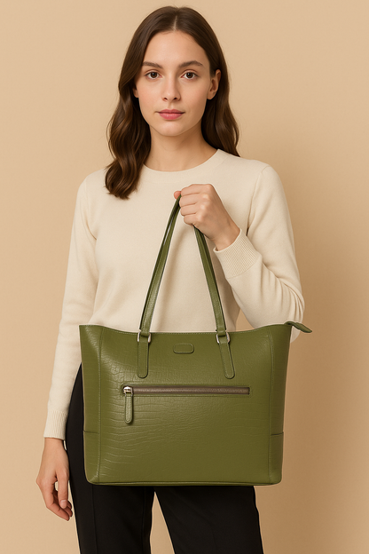 Boshek Stylish Real Leather Tote Shoulder Handbag for Women-FL31