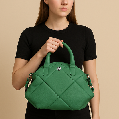 Omax Sea Green Full Grain Genuine Leather Unique Football Style Handbag for Women LTHRL1