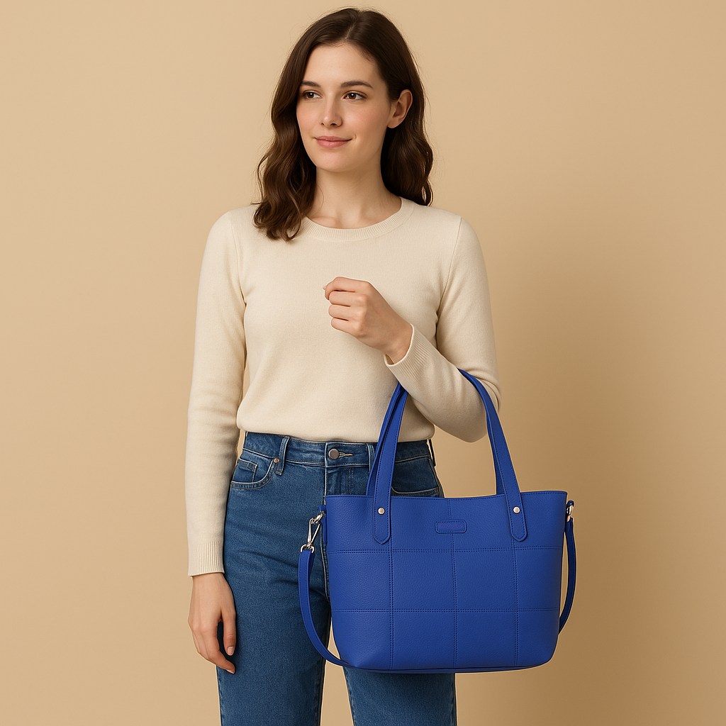 Omax Blue Genuine Leather Handbag Bag LTHRL06