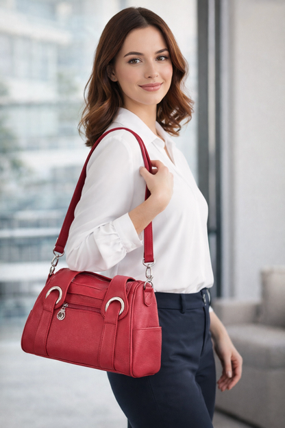 Omax S01 Red Handbag – Lifestyle Shot