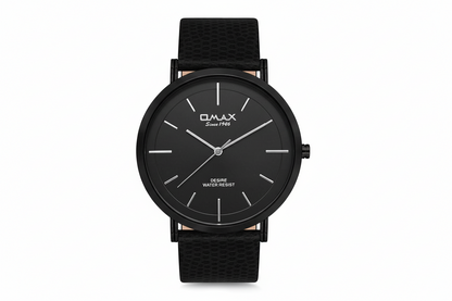 Omax Analog Black Dial with  Black Genuine Leather Strap Casual Watch for Men-DX31M22I