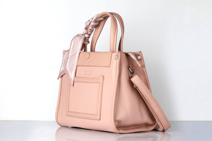 Omax FL536 Blush Pink Bag – Angle View with Dual Handles