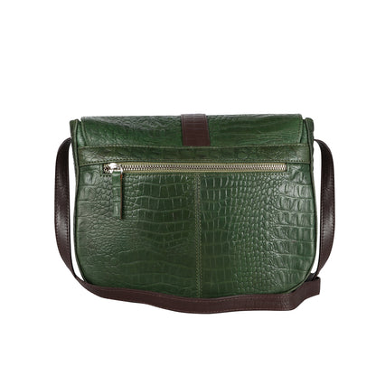 OMAX Chic and Stylish Croco Print Genuine Leather Handbag