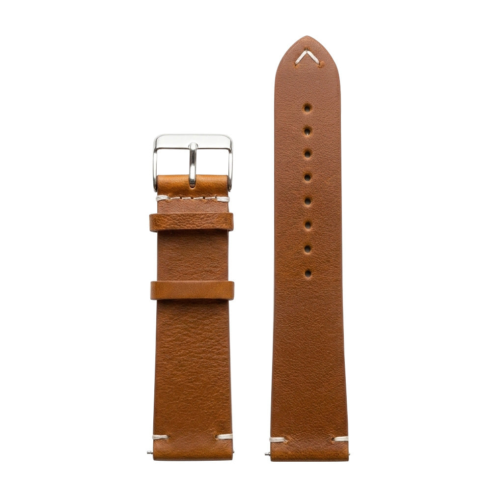 Omax 22mm Tan Leather Watch Strap – Genuine Handmade Omax Strap FS414